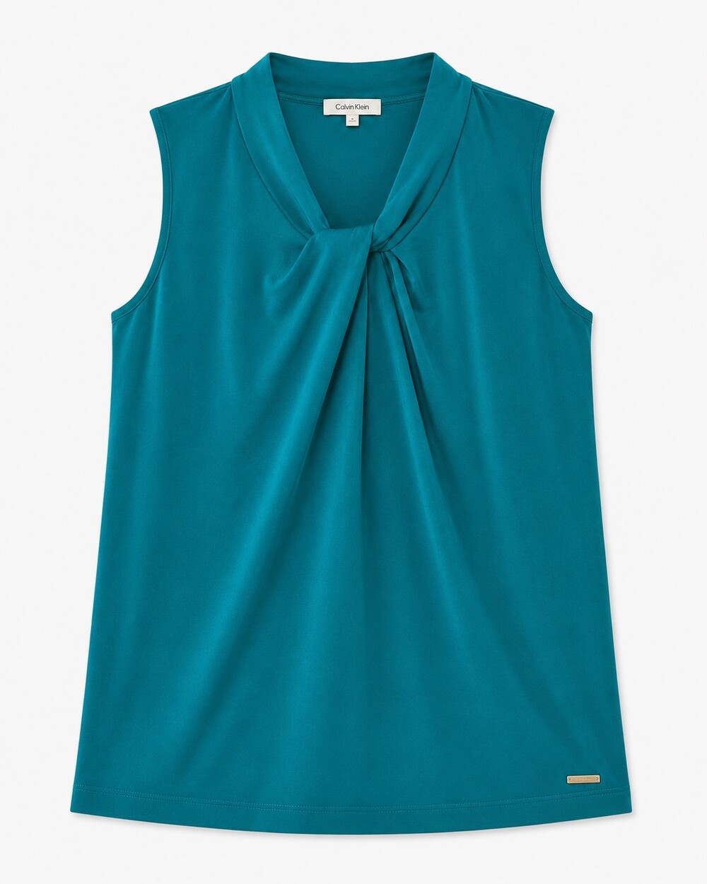 Calvin Klein Women’s Large Teal Sleeveless Knot Front Top